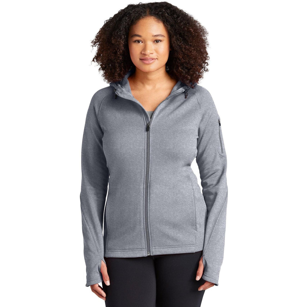 no-logo Sport-Tek Women's Tech Fleece Full-Zip Hooded-Regular-Sport-Tek-Thread Logic