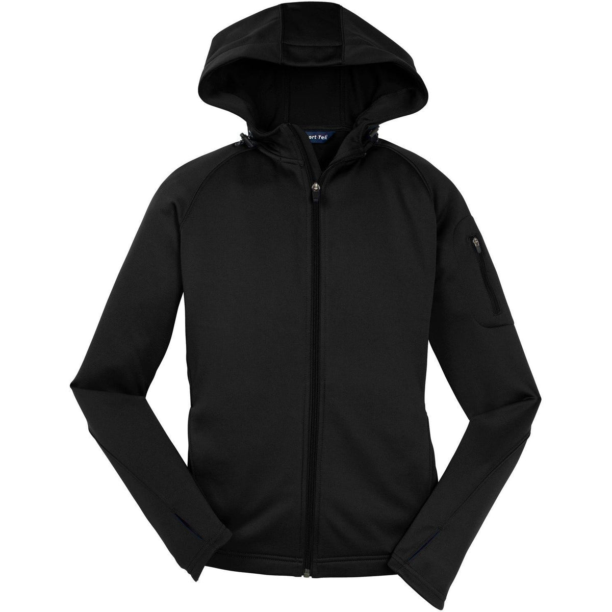 no-logo Sport-Tek Women's Tech Fleece Full-Zip Hooded-Regular-Sport-Tek-Black-XS-Thread Logic