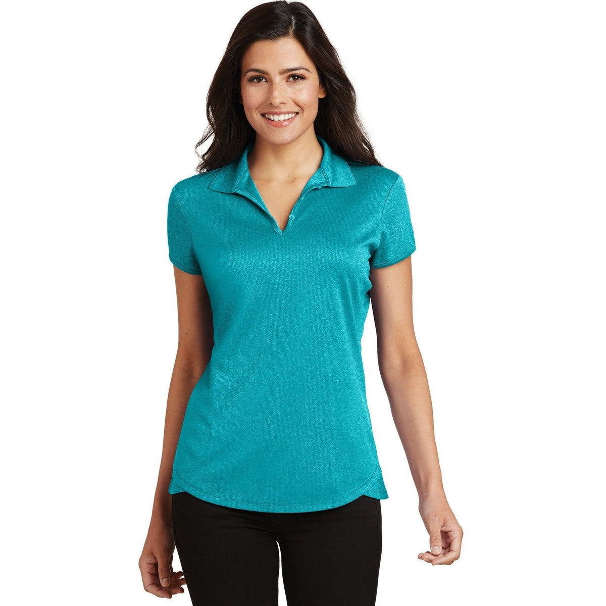 no-logo Port Authority Women's Trace Heather Polo-Regular-Port Authority-Thread Logic