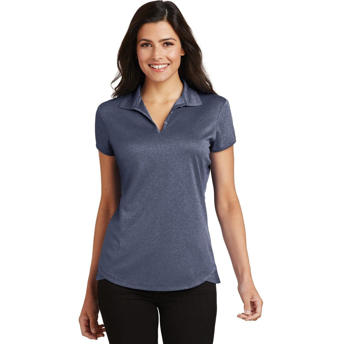 no-logo Port Authority Women's Trace Heather Polo-Regular-Port Authority-Thread Logic