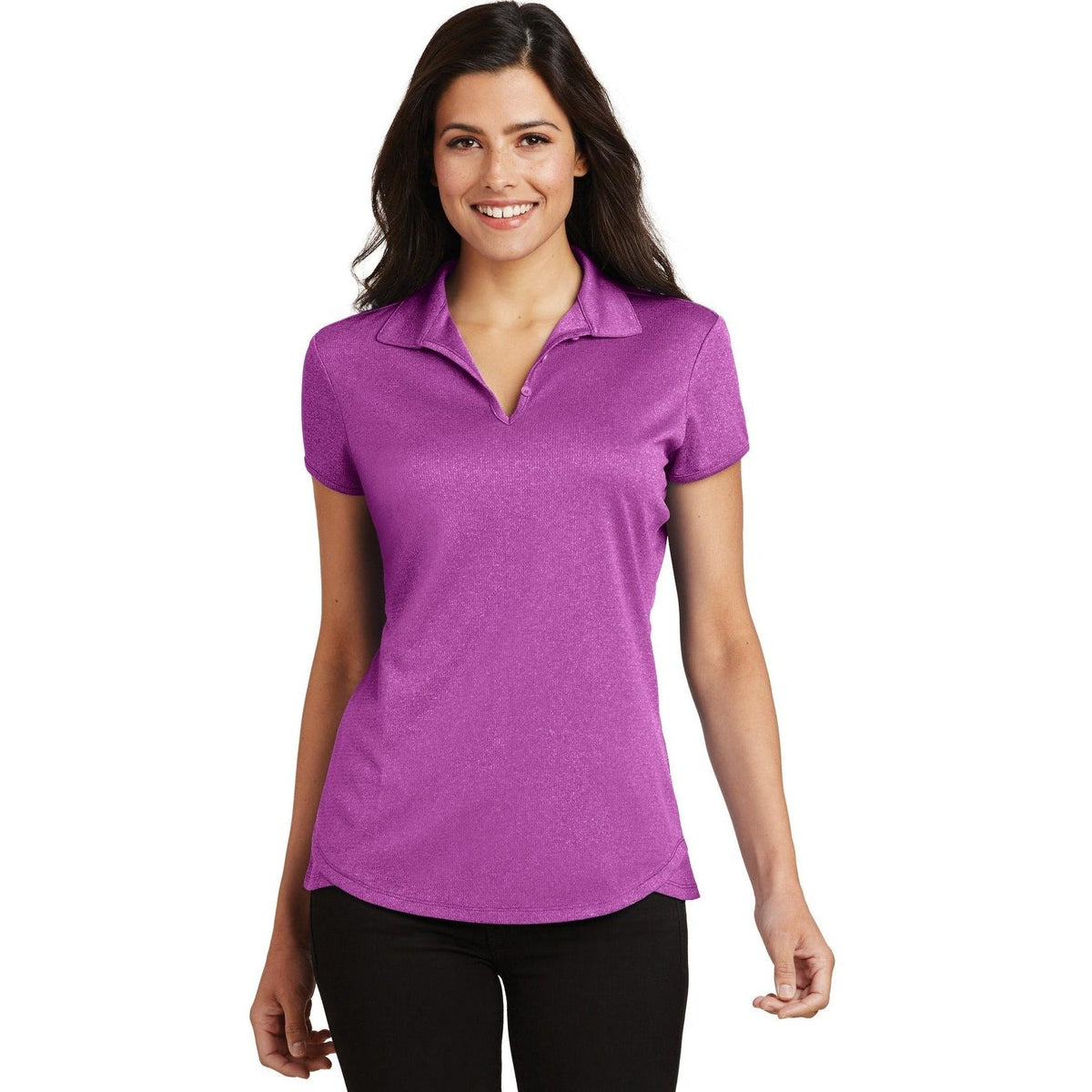 no-logo Port Authority Women's Trace Heather Polo-Regular-Port Authority-Thread Logic