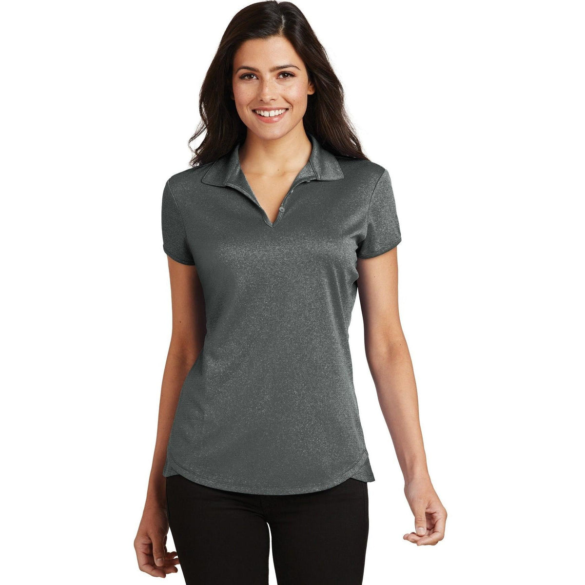 no-logo Port Authority Women's Trace Heather Polo-Regular-Port Authority-Thread Logic