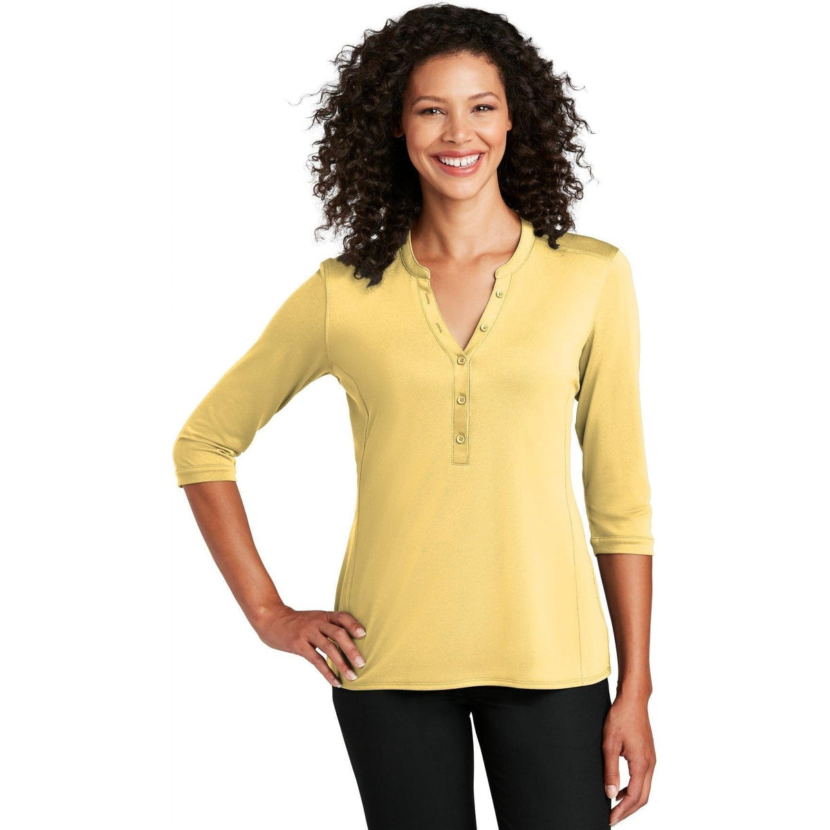 no-logo Port Authority Women's UV Choice Pique Henley-Regular-Port Authority-Thread Logic
