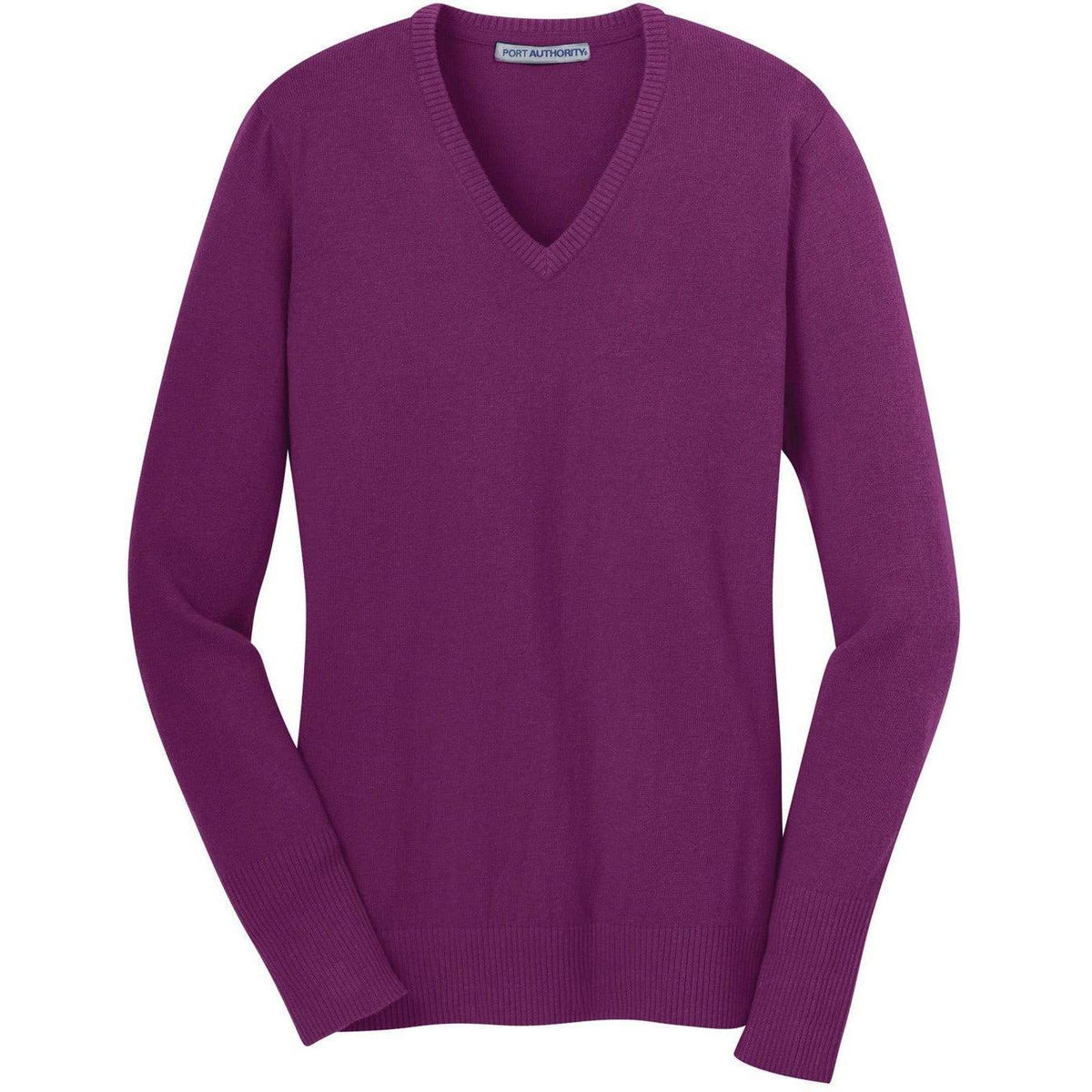 no-logo Port Authority Women's V-Neck Sweater-Sweaters-Port Authority-Deep Berry-XS-Thread Logic