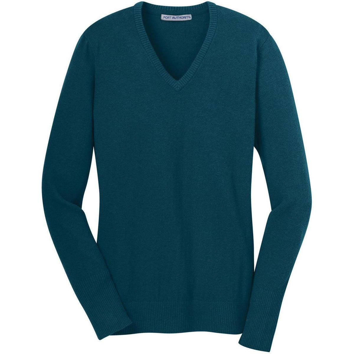 no-logo Port Authority Women's V-Neck Sweater-Sweaters-Port Authority-Moroccan Blue-XS-Thread Logic