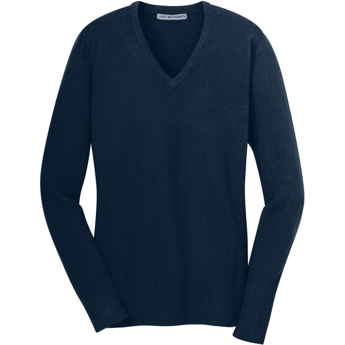no-logo Port Authority Women's V-Neck Sweater-Sweaters-Port Authority-Navy-XS-Thread Logic