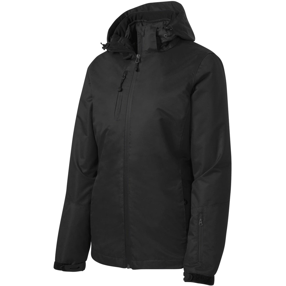 no-logo Port Authority Women's Vortex Waterproof 3-in-1 Jacket-Regular-Port Authority-Black/Black-XS-Thread Logic