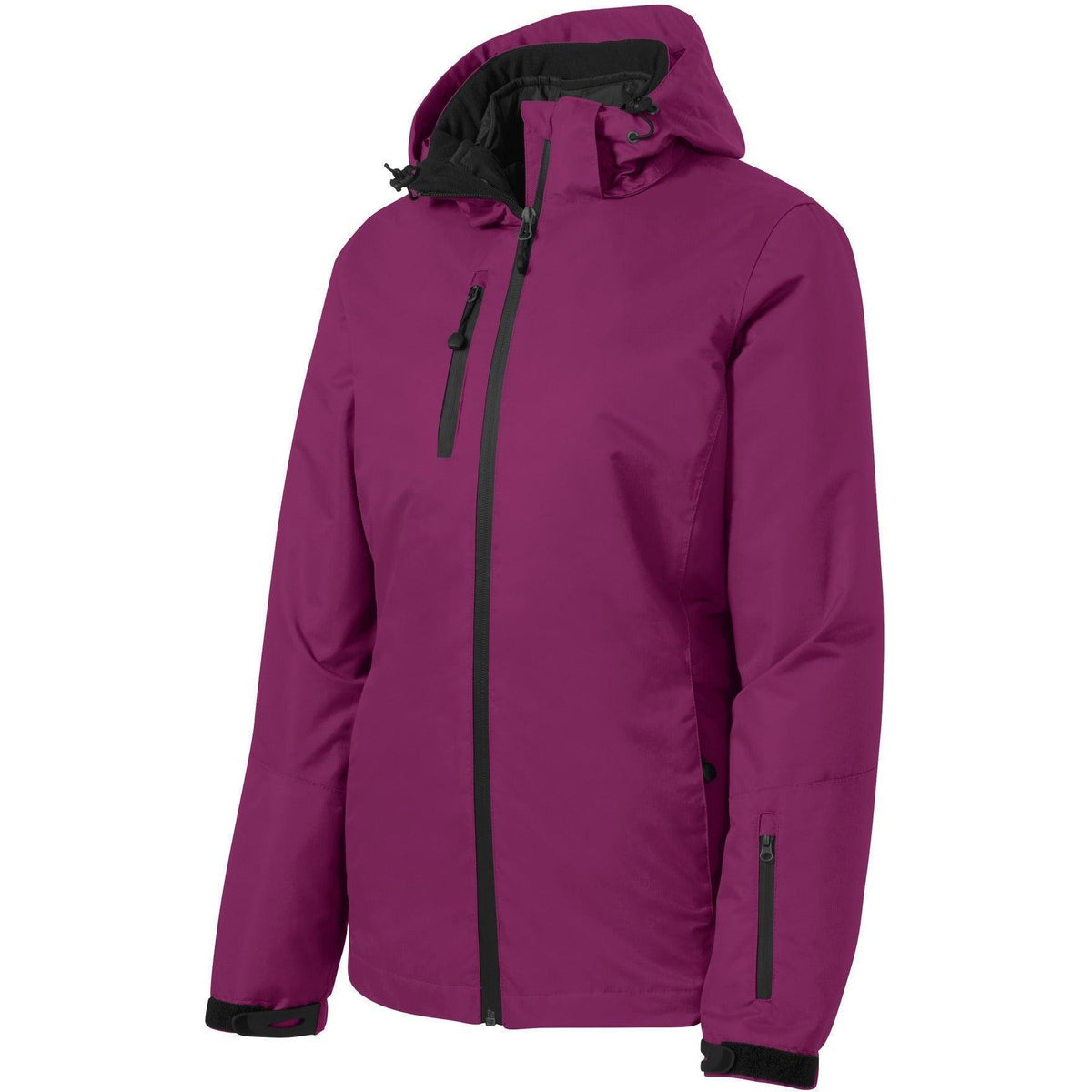 no-logo Port Authority Women's Vortex Waterproof 3-in-1 Jacket-Regular-Port Authority-Very Berry/Black-XS-Thread Logic