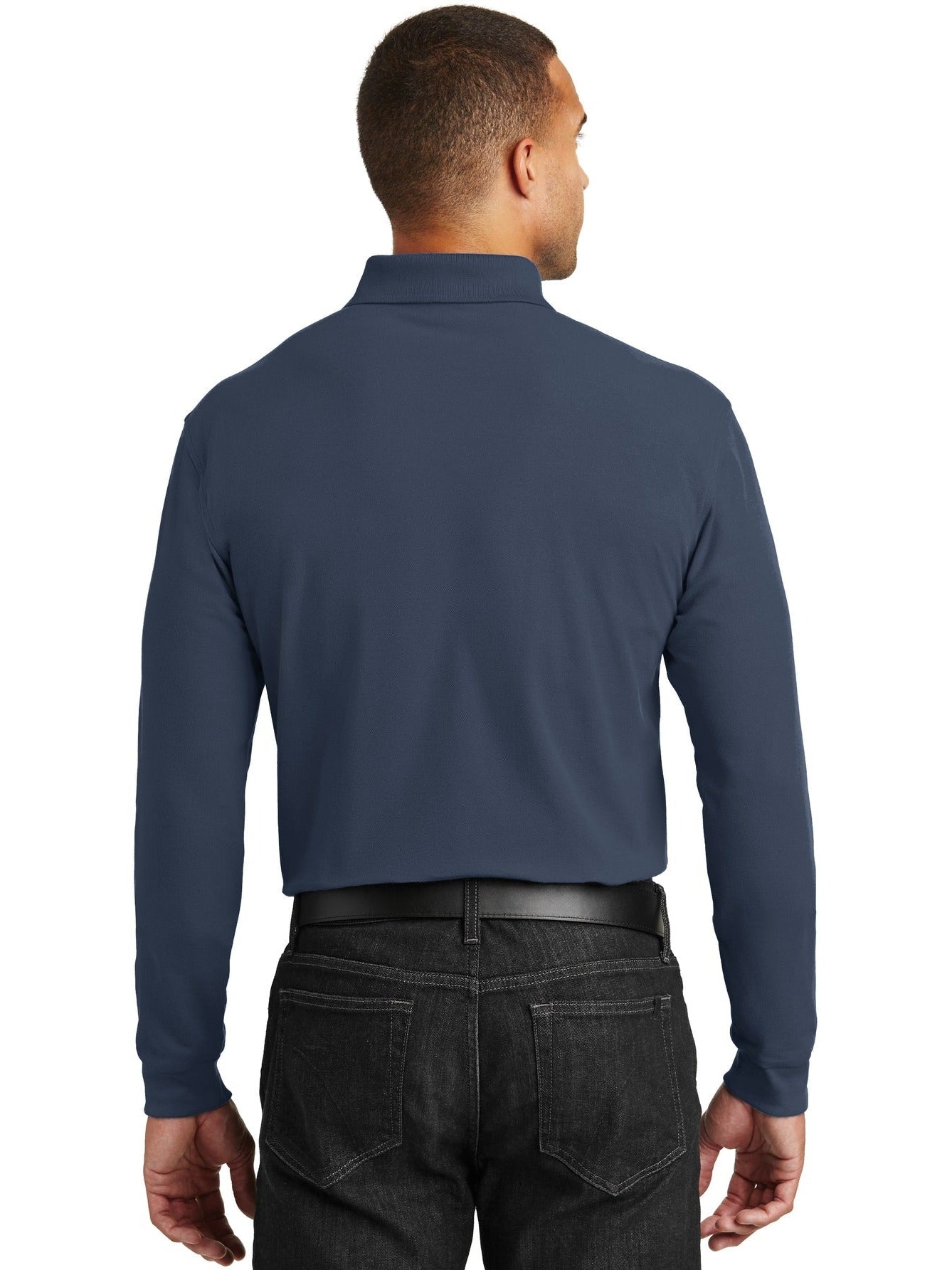no-logo Port Authority Long Sleeve Core Classic Pique Polo-Regular-Port Authority-Thread Logic