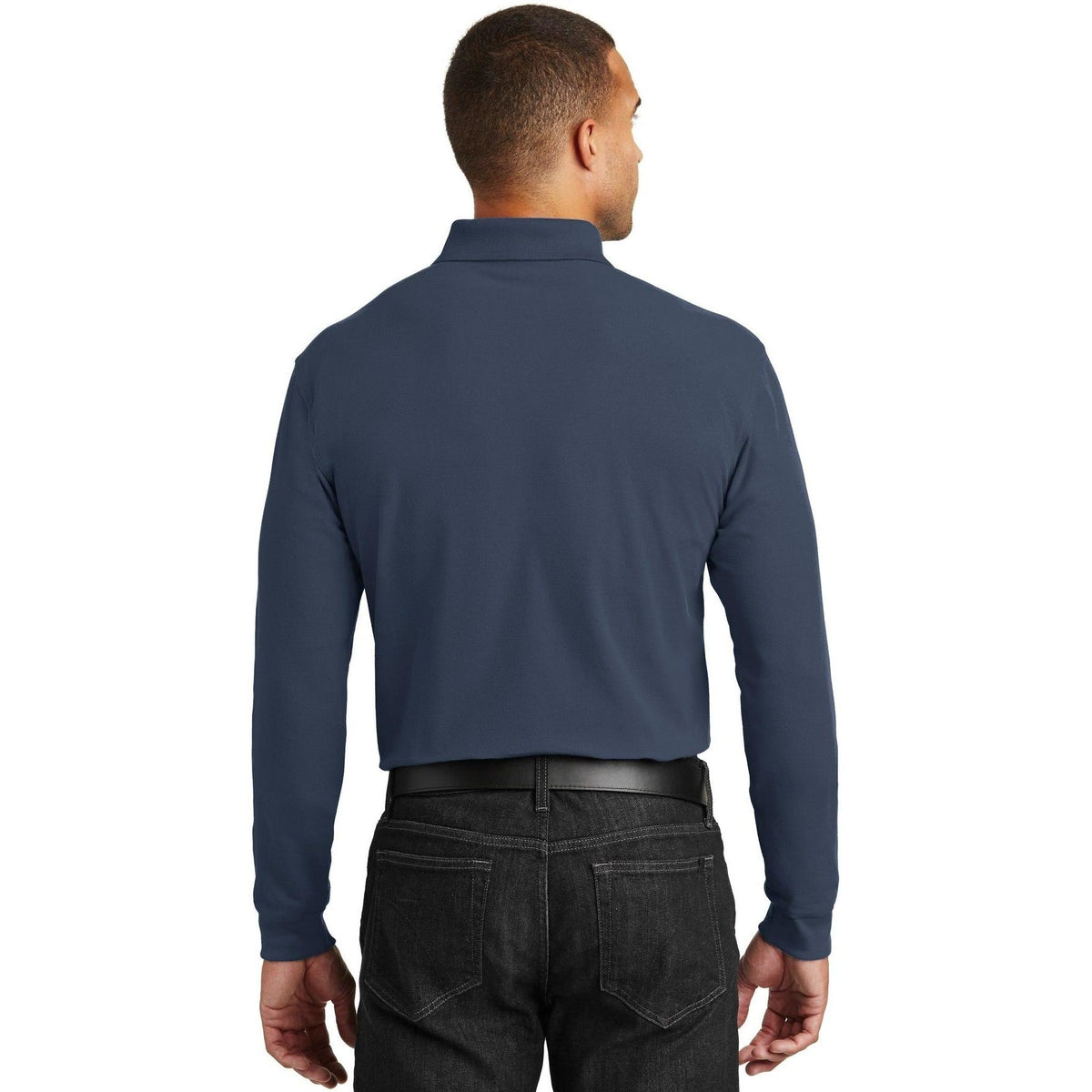 no-logo Port Authority Long Sleeve Core Classic Pique Polo-Regular-Port Authority-Thread Logic