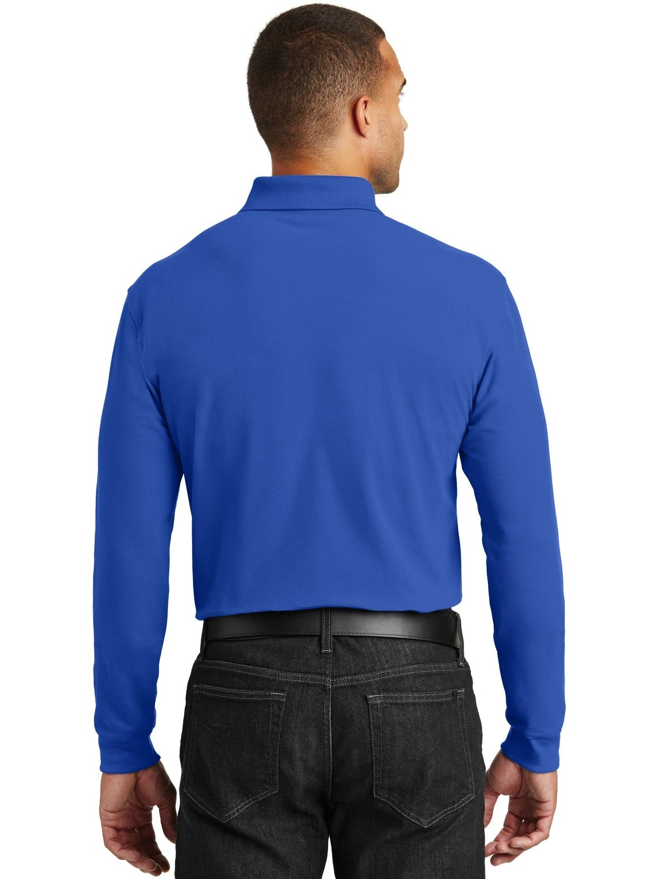 no-logo Port Authority Long Sleeve Core Classic Pique Polo-Regular-Port Authority-Thread Logic