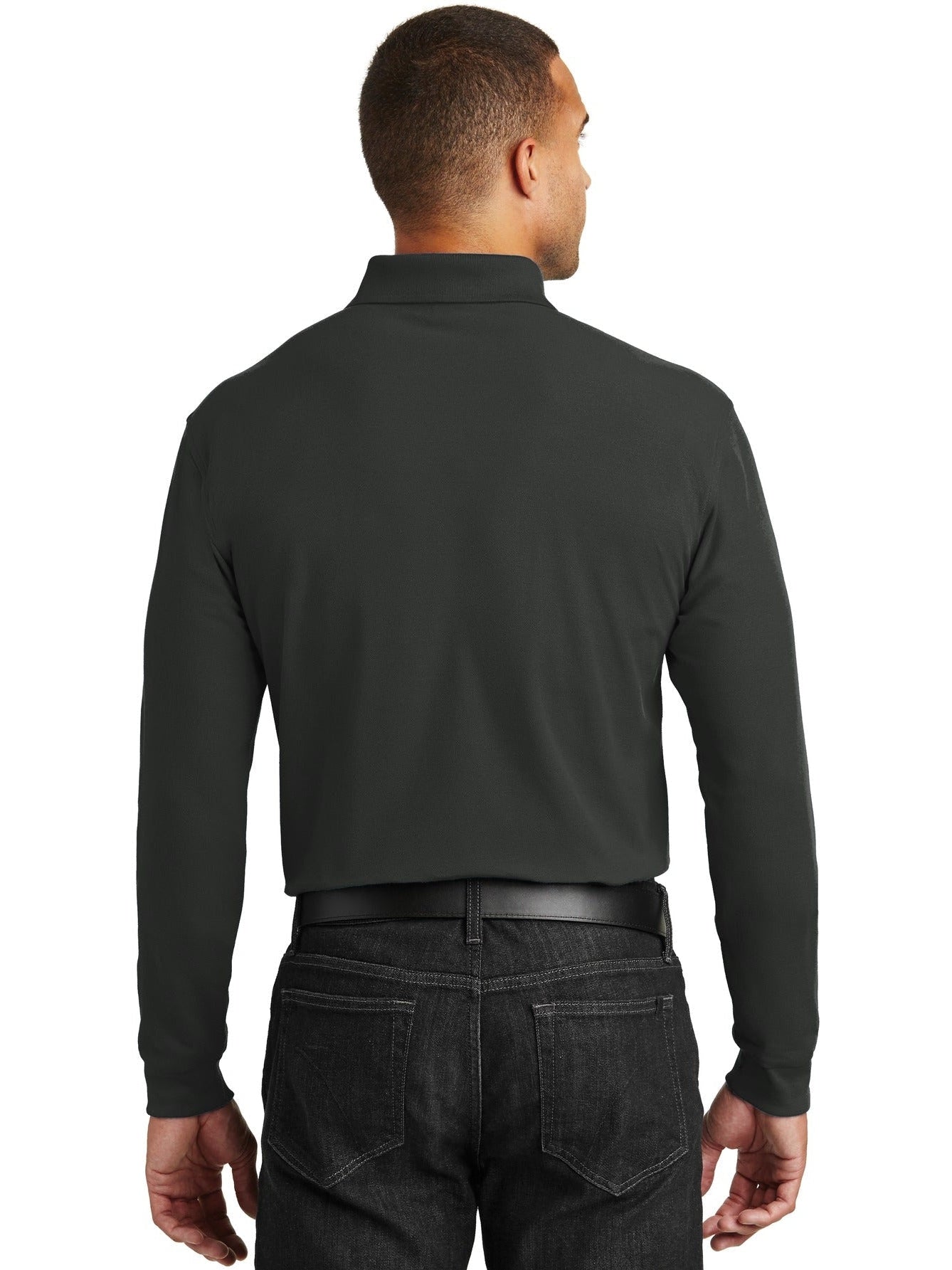 no-logo Port Authority Long Sleeve Core Classic Pique Polo-Regular-Port Authority-Thread Logic