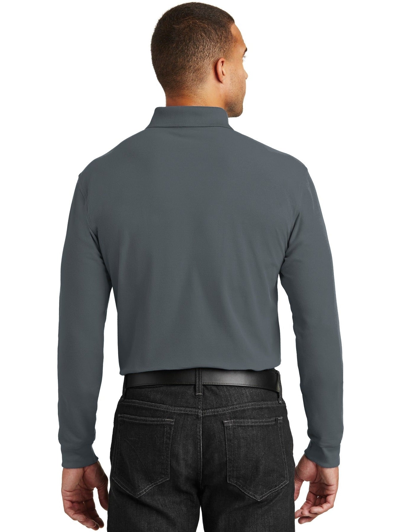 no-logo Port Authority Long Sleeve Core Classic Pique Polo-Regular-Port Authority-Thread Logic