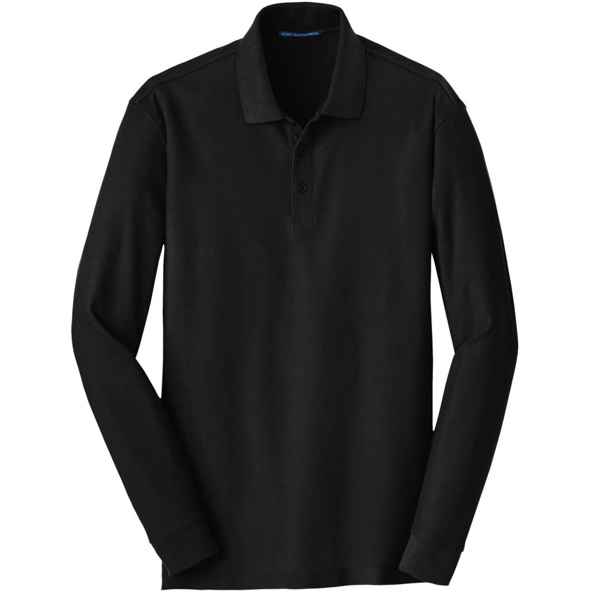 no-logo Port Authority Long Sleeve Core Classic Pique Polo