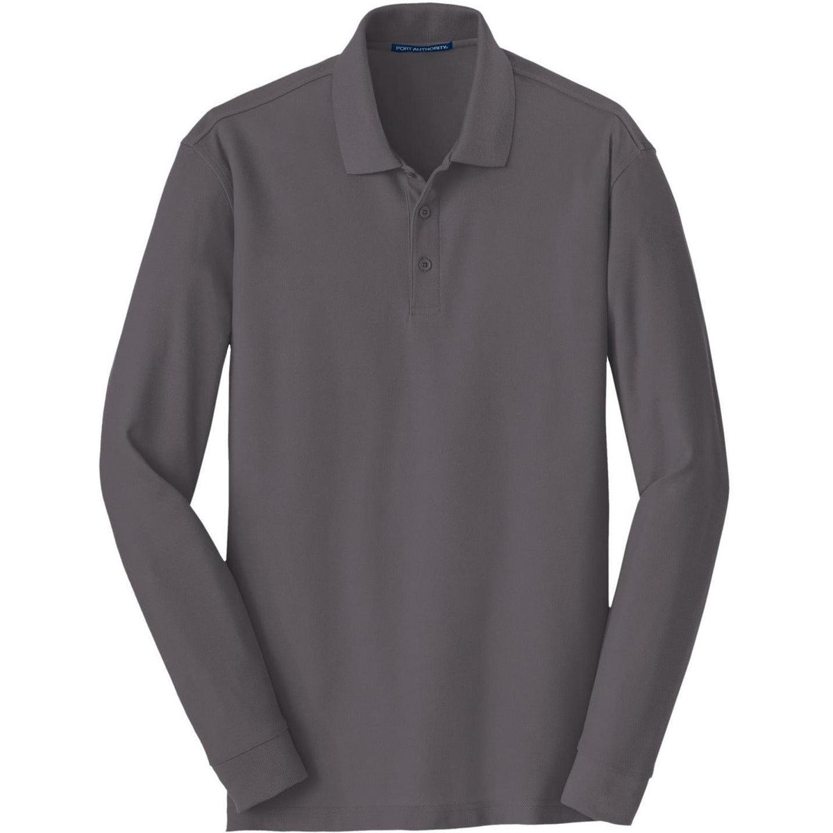 no-logo Port Authority Long Sleeve Core Classic Pique Polo