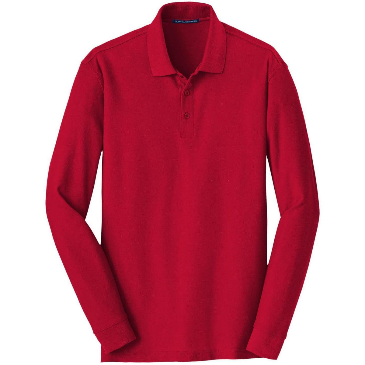 no-logo Port Authority Long Sleeve Core Classic Pique Polo