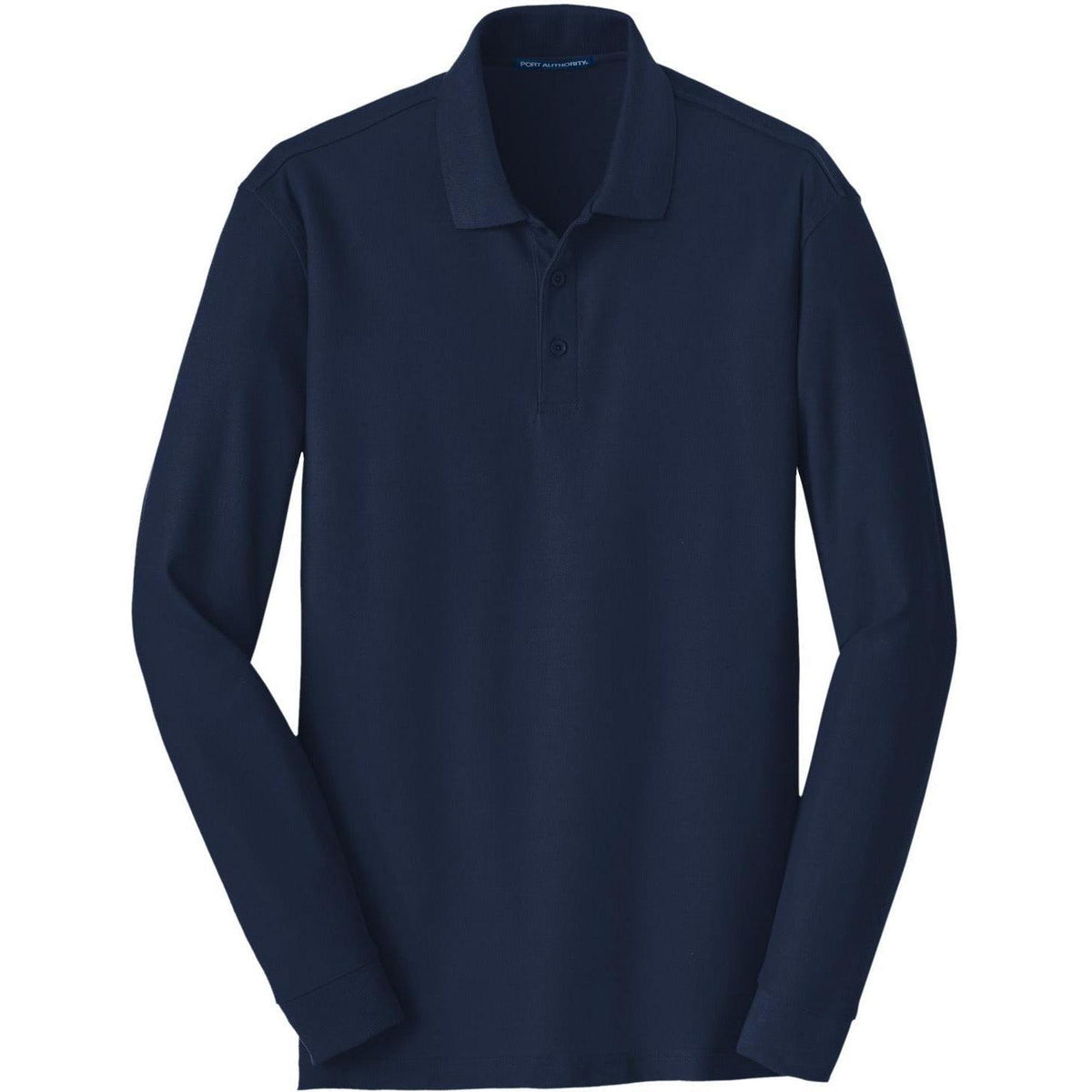 no-logo Port Authority Long Sleeve Core Classic Pique Polo