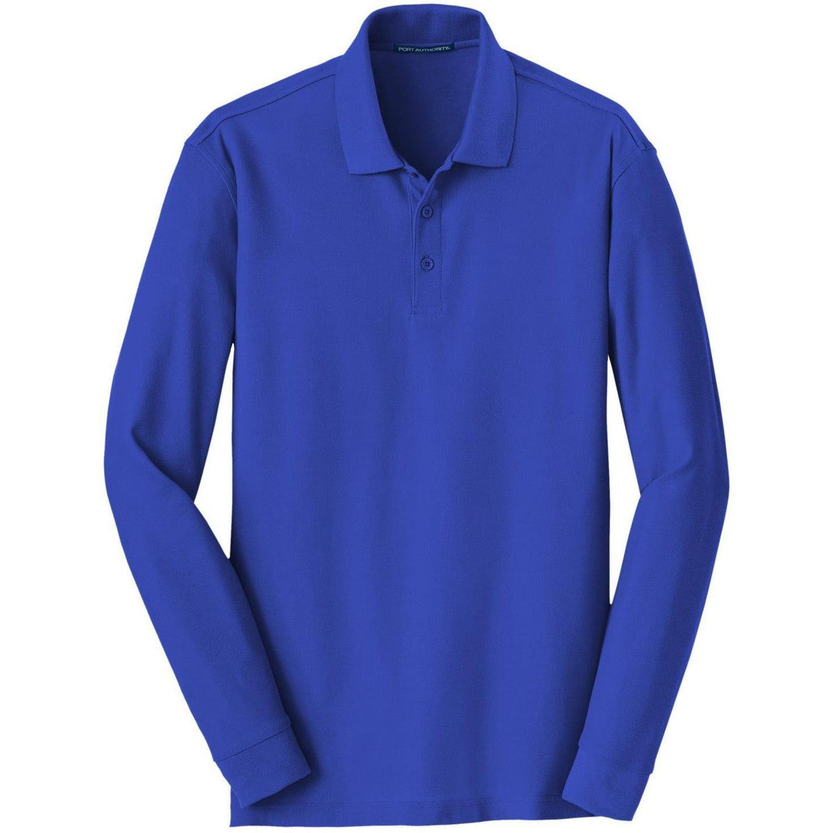 no-logo Port Authority Long Sleeve Core Classic Pique Polo