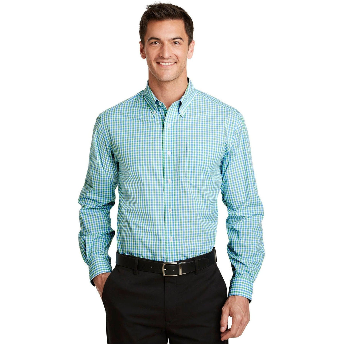 no-logo Port Authority Long Sleeve Gingham Easy Care Shirt-Regular-Port Authority-Thread Logic