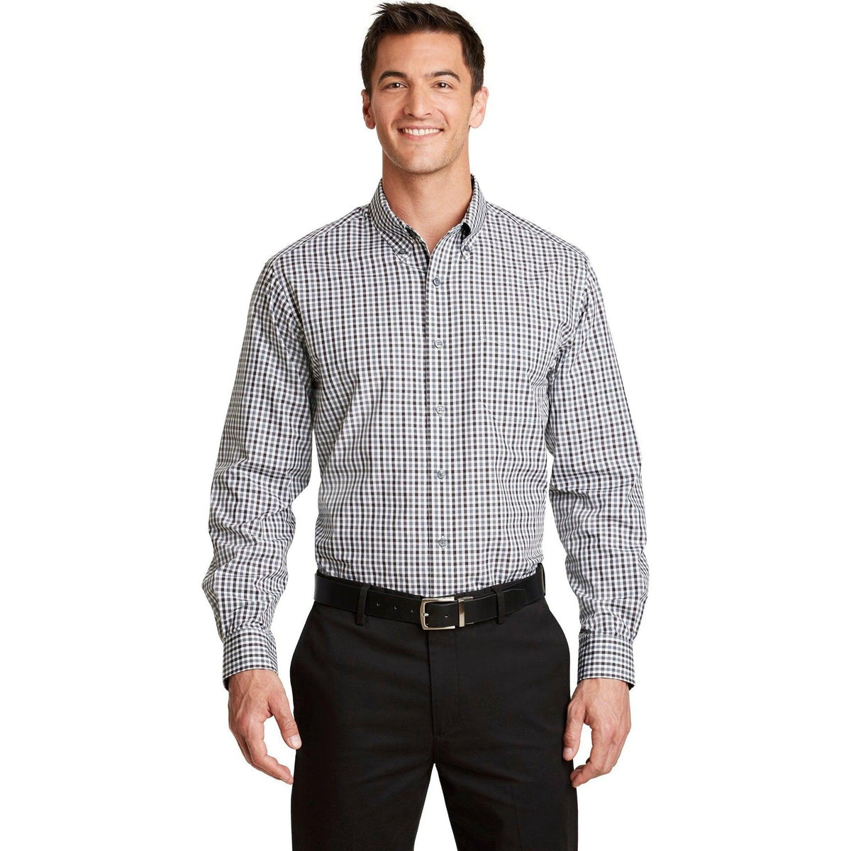 no-logo Port Authority Long Sleeve Gingham Easy Care Shirt-Regular-Port Authority-Thread Logic