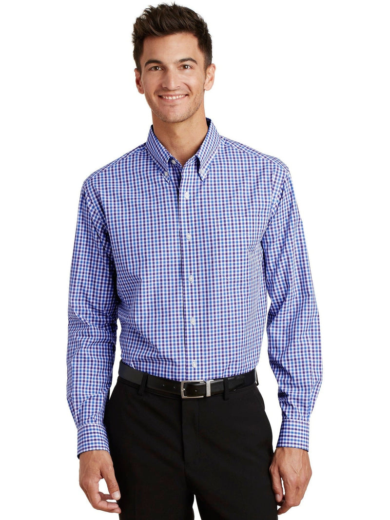 no-logo Port Authority Long Sleeve Gingham Easy Care Shirt-Regular-Port Authority-Thread Logic