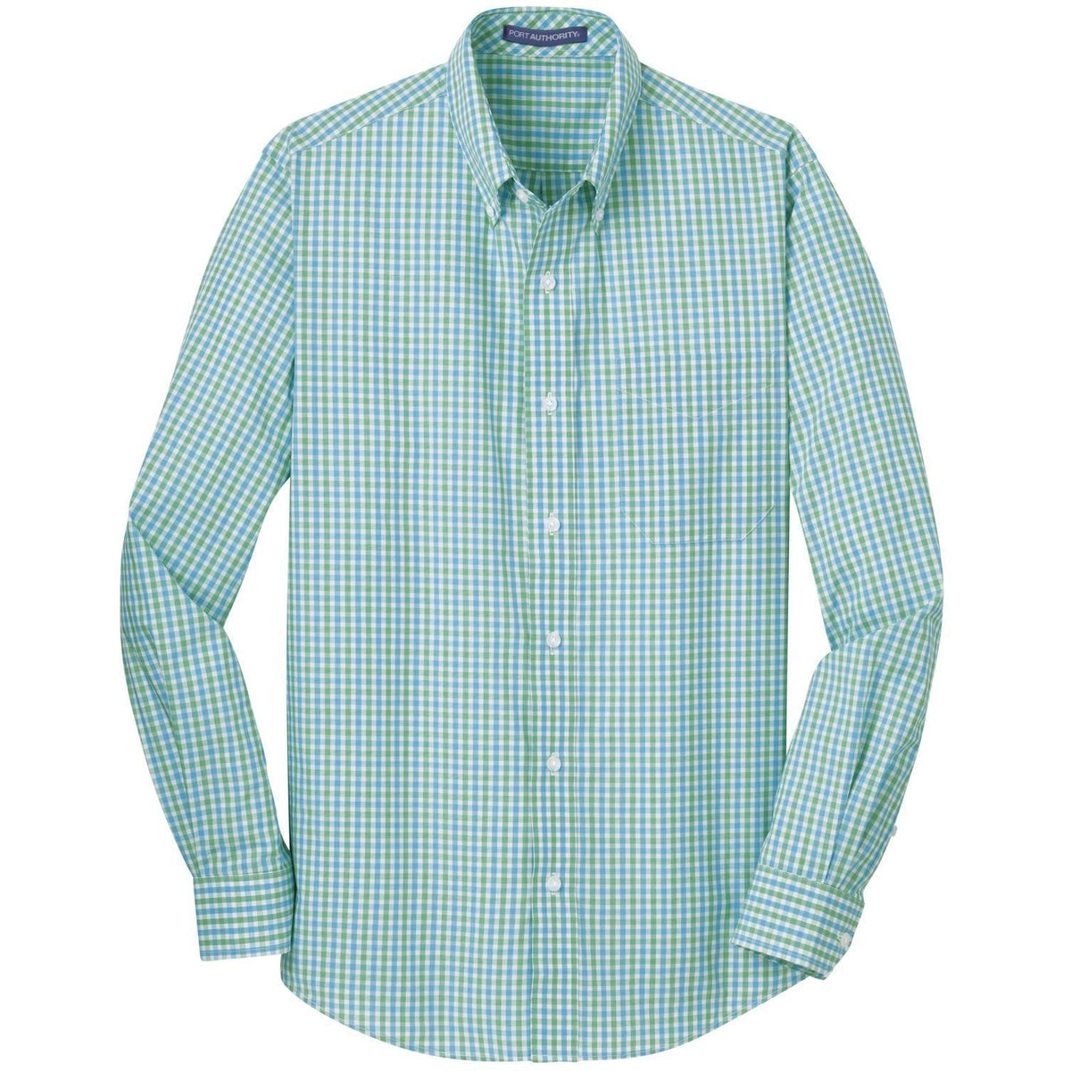 no-logo Port Authority Long Sleeve Gingham Easy Care Shirt