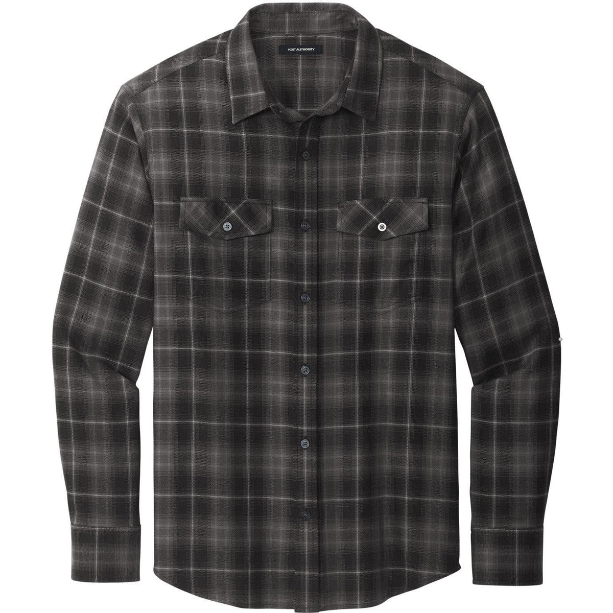 no-logo Port Authority Long Sleeve Ombre Plaid Shirt