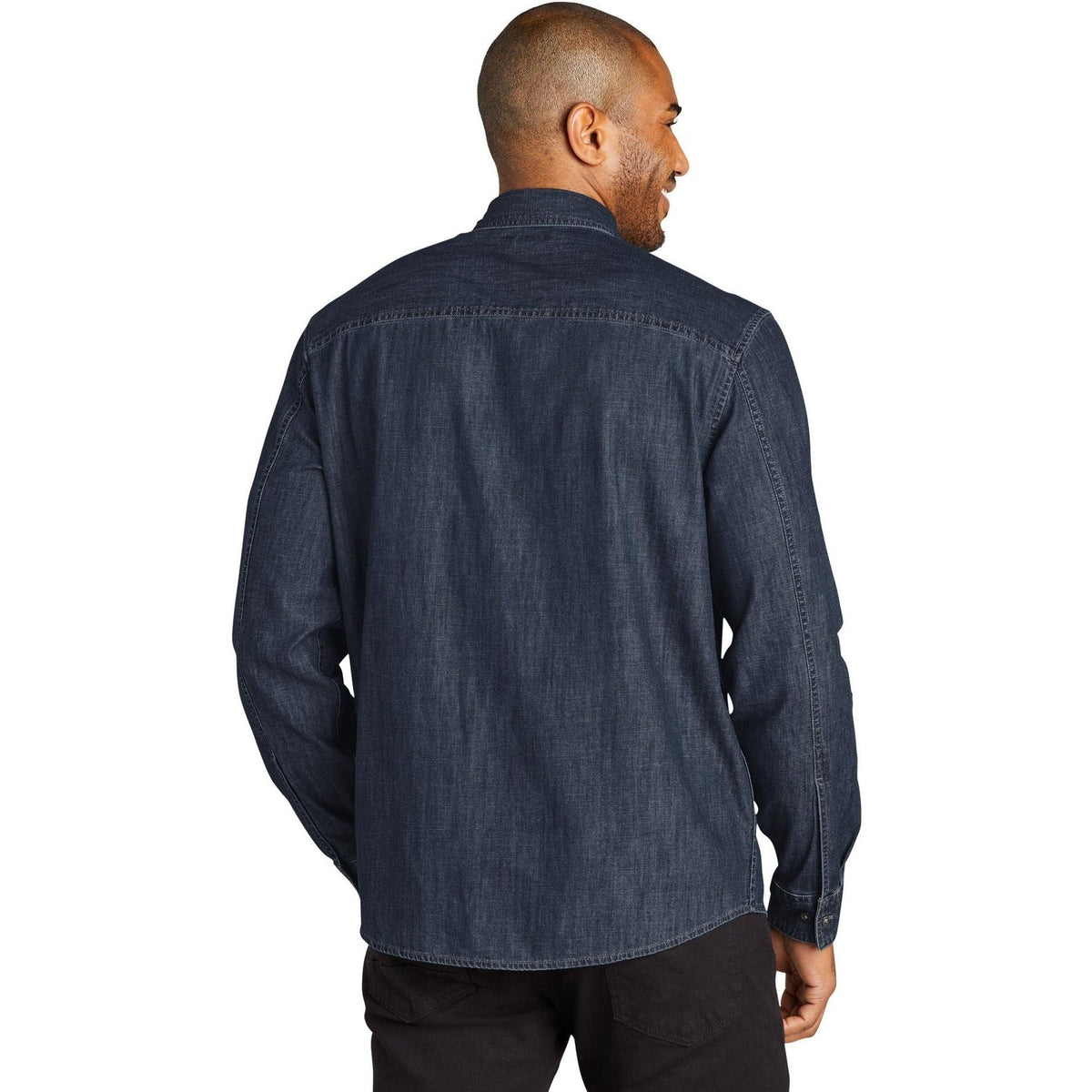 no-logo Port Authority Long Sleeve Perfect Denim Shirt-Regular-Port & Company-Thread Logic