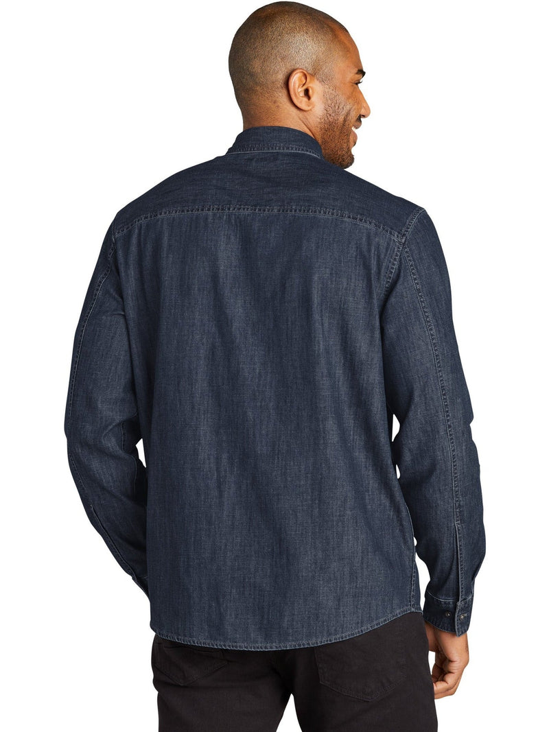 no-logo Port Authority Long Sleeve Perfect Denim Shirt-Regular-Port & Company-Thread Logic