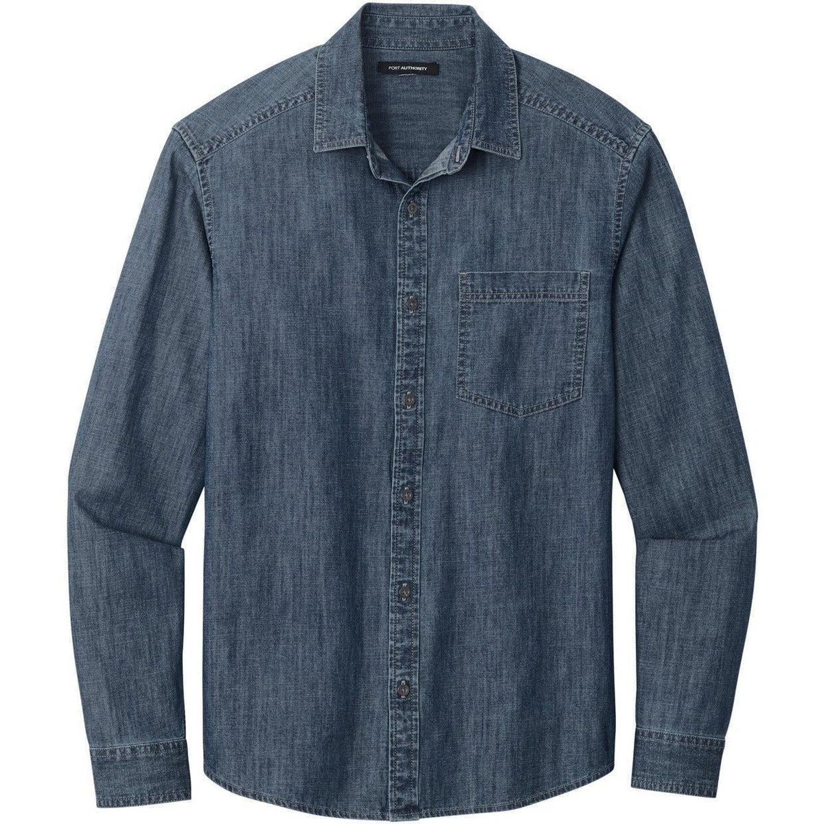 no-logo Port Authority Long Sleeve Perfect Denim Shirt