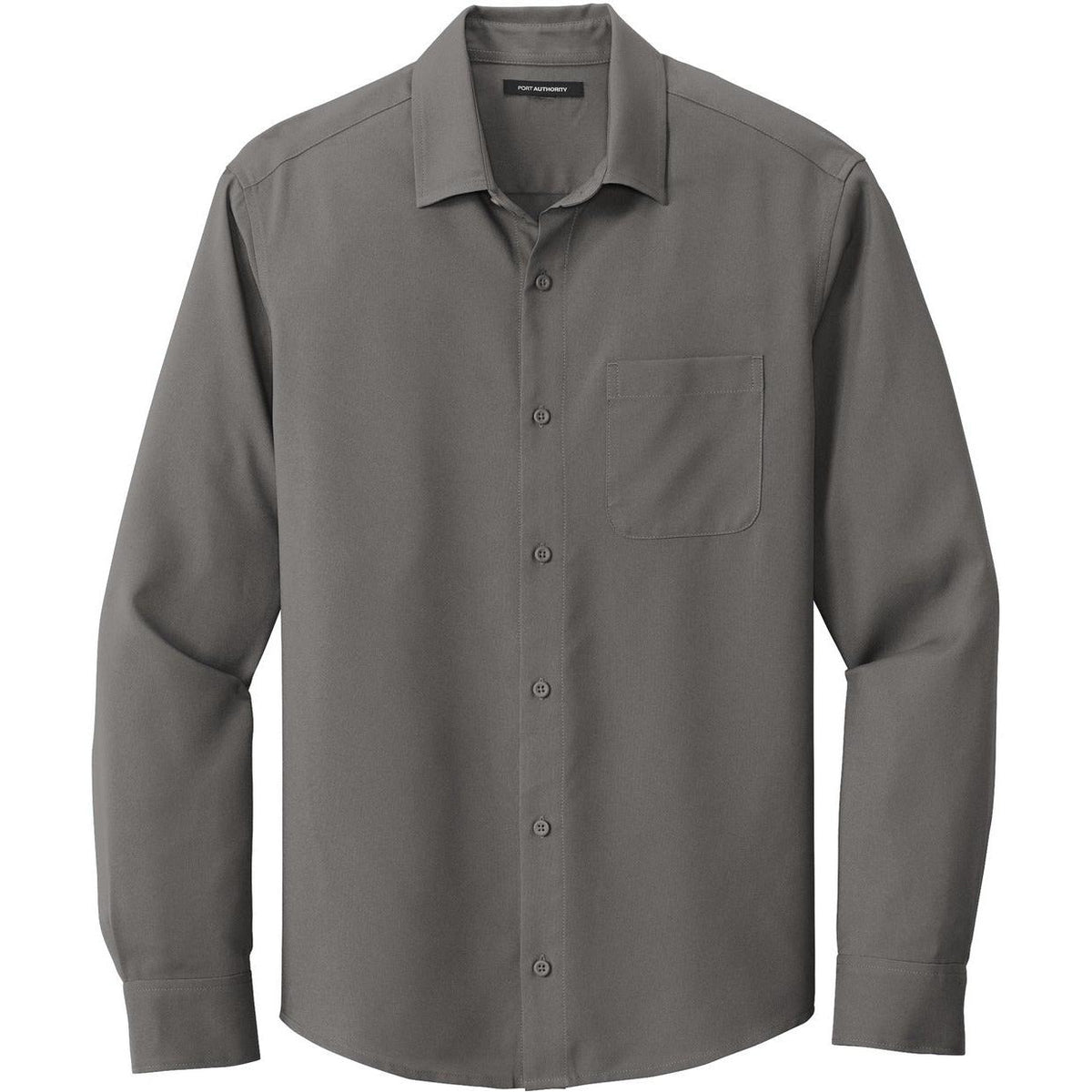 no-logo Port Authority Long Sleeve Performance Staff Shirt-Dress Shirts-Port Authority-Graphite-S-Thread Logic