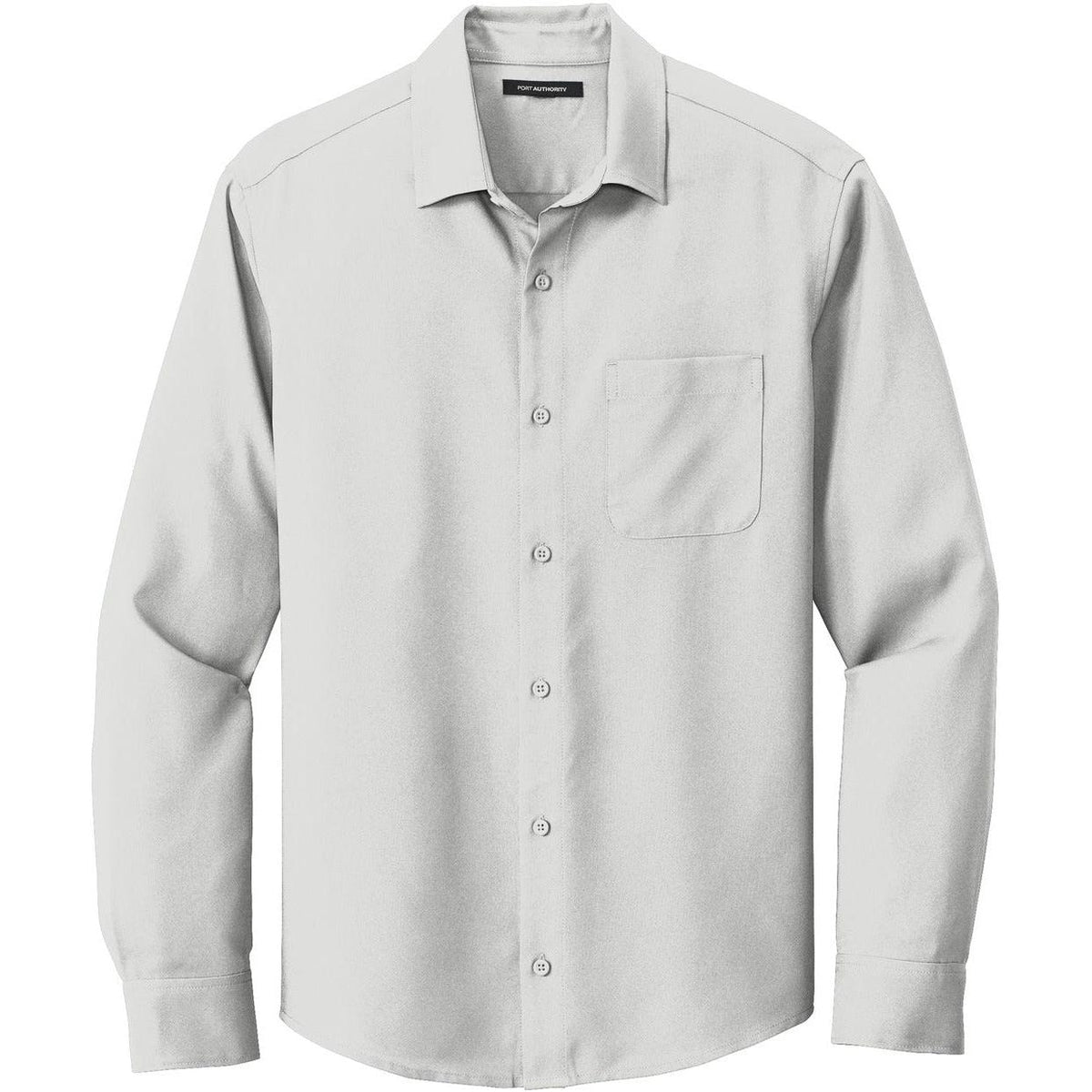 no-logo Port Authority Long Sleeve Performance Staff Shirt-Dress Shirts-Port Authority-Silver-S-Thread Logic