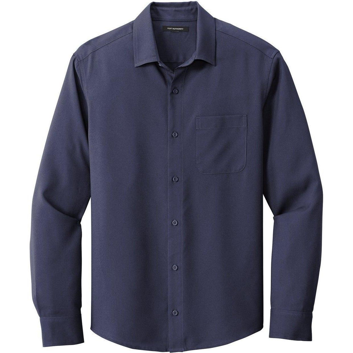 no-logo Port Authority Long Sleeve Performance Staff Shirt-Dress Shirts-Port Authority-True Navy-S-Thread Logic