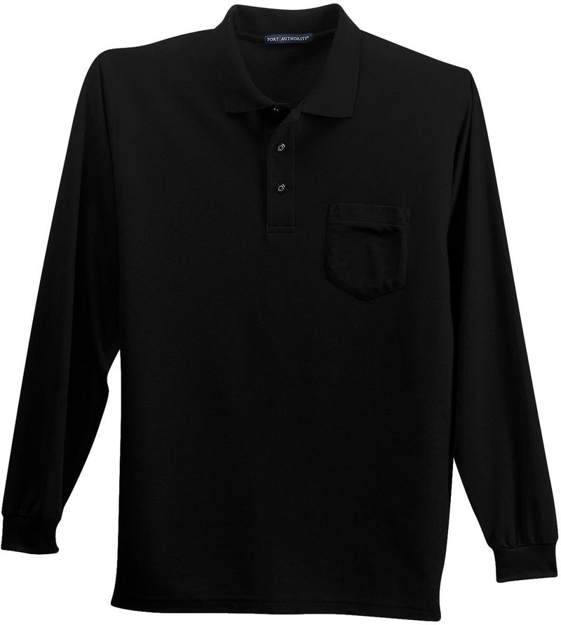 Port Authority Long Sleeve Silk Touch Polo with Pocket