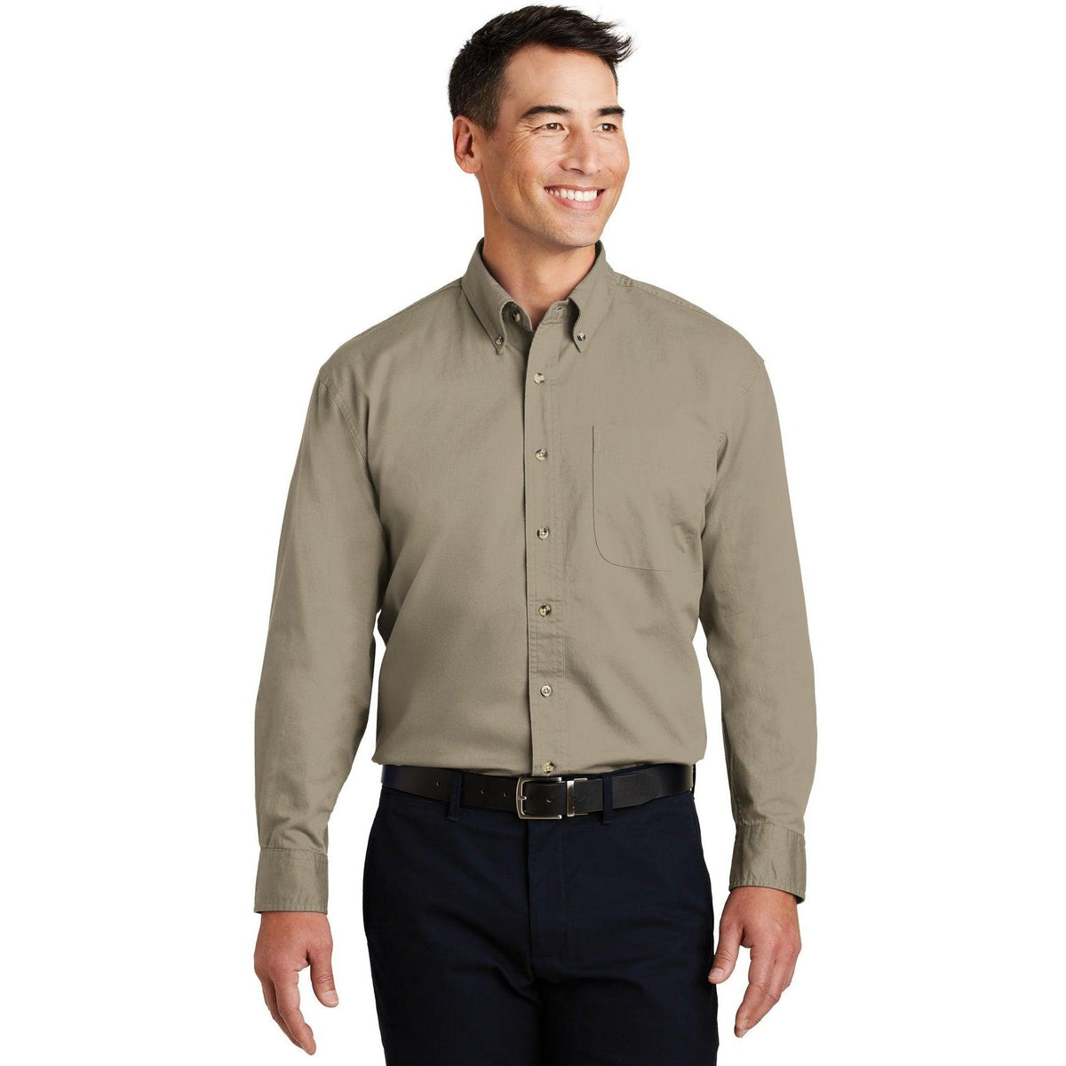 no-logo Port Authority Long Sleeve Twill Shirt-Regular-Port Authority-Thread Logic