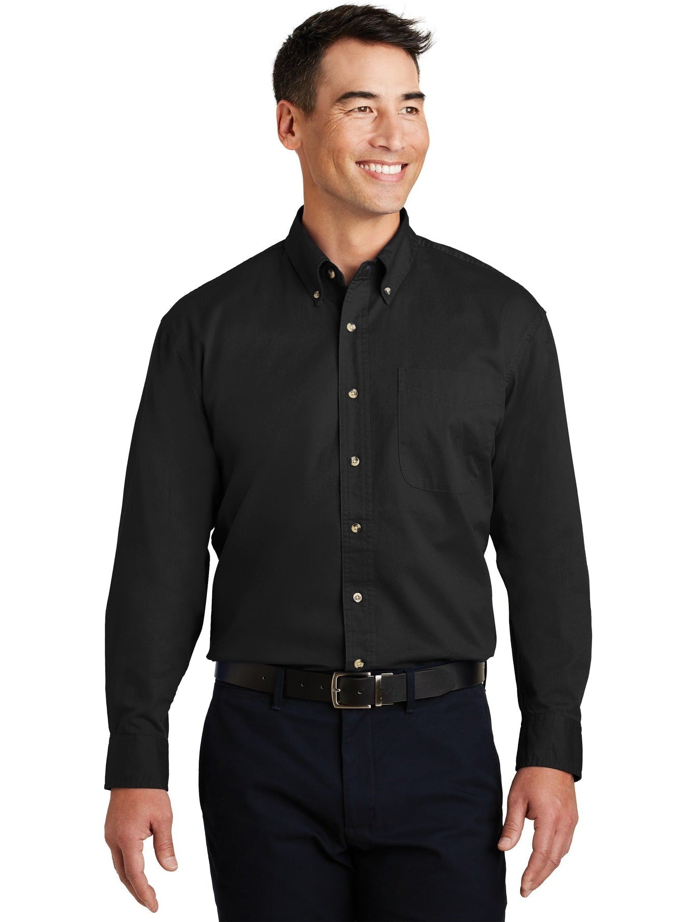 no-logo Port Authority Long Sleeve Twill Shirt-Regular-Port Authority-Thread Logic