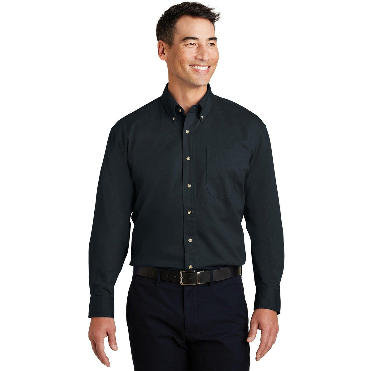 no-logo Port Authority Long Sleeve Twill Shirt-Regular-Port Authority-Thread Logic