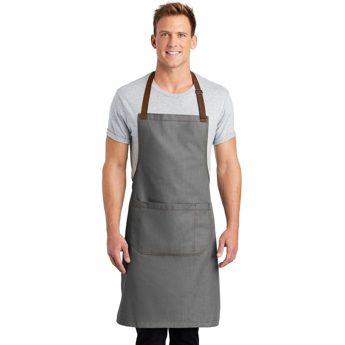 no-logo Port Authority Market Full-Length Bib Apron-Regular-Port Authority-Thread Logic