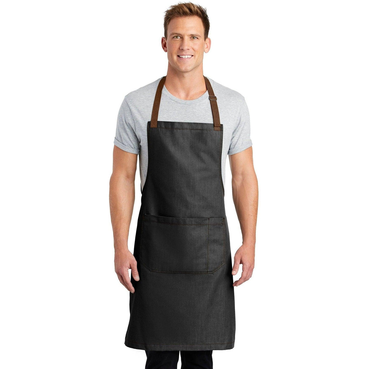 no-logo Port Authority Market Full-Length Bib Apron-Regular-Port Authority-Thread Logic