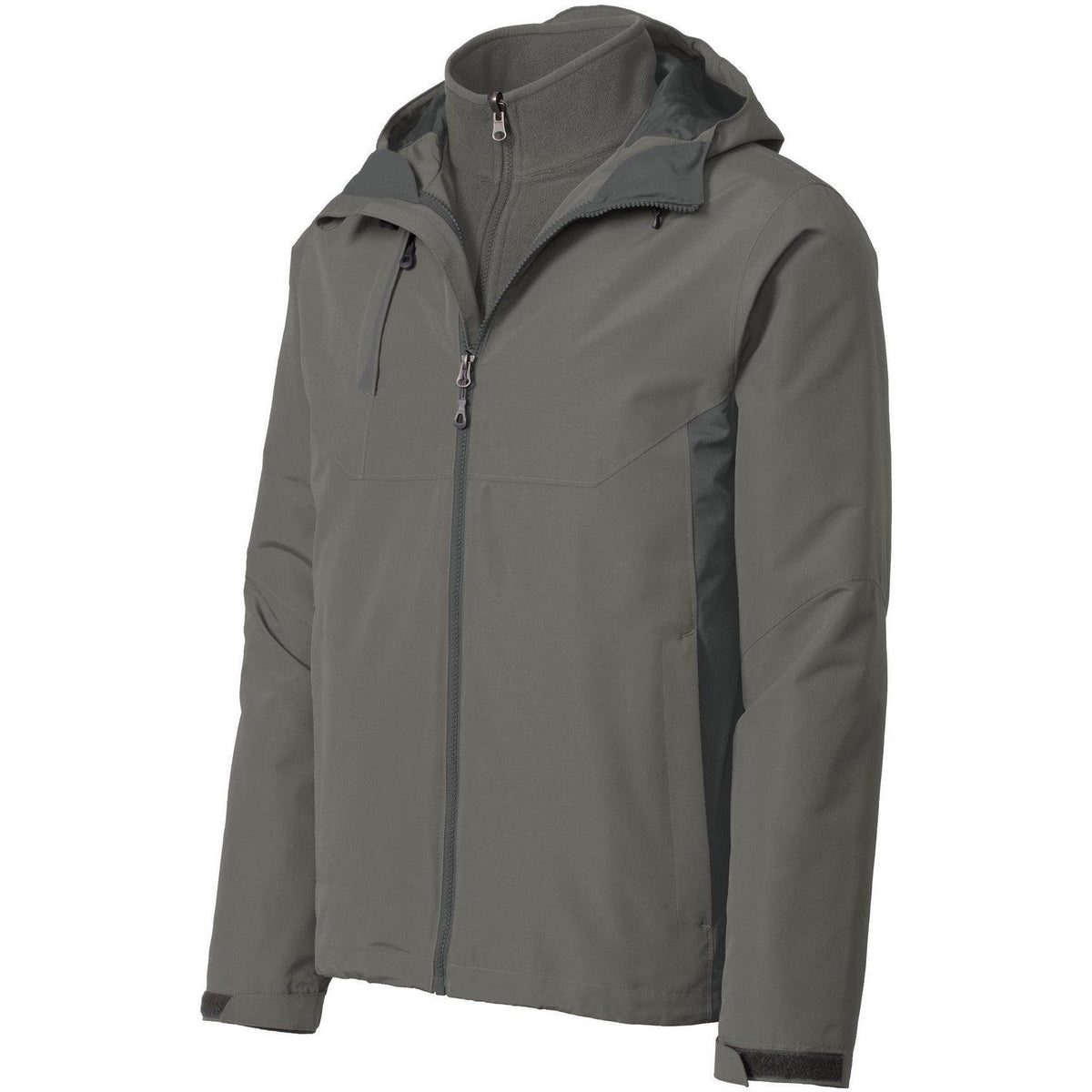 no-logo Port Authority Merge 3-In-1 Jacket-Regular-Port Authority-Rogue Grey/Grey Steel-S-Thread Logic