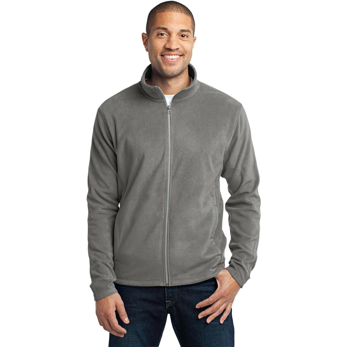 no-logo Port Authority Microfleece Jacket-Regular-Port Authority-Thread Logic