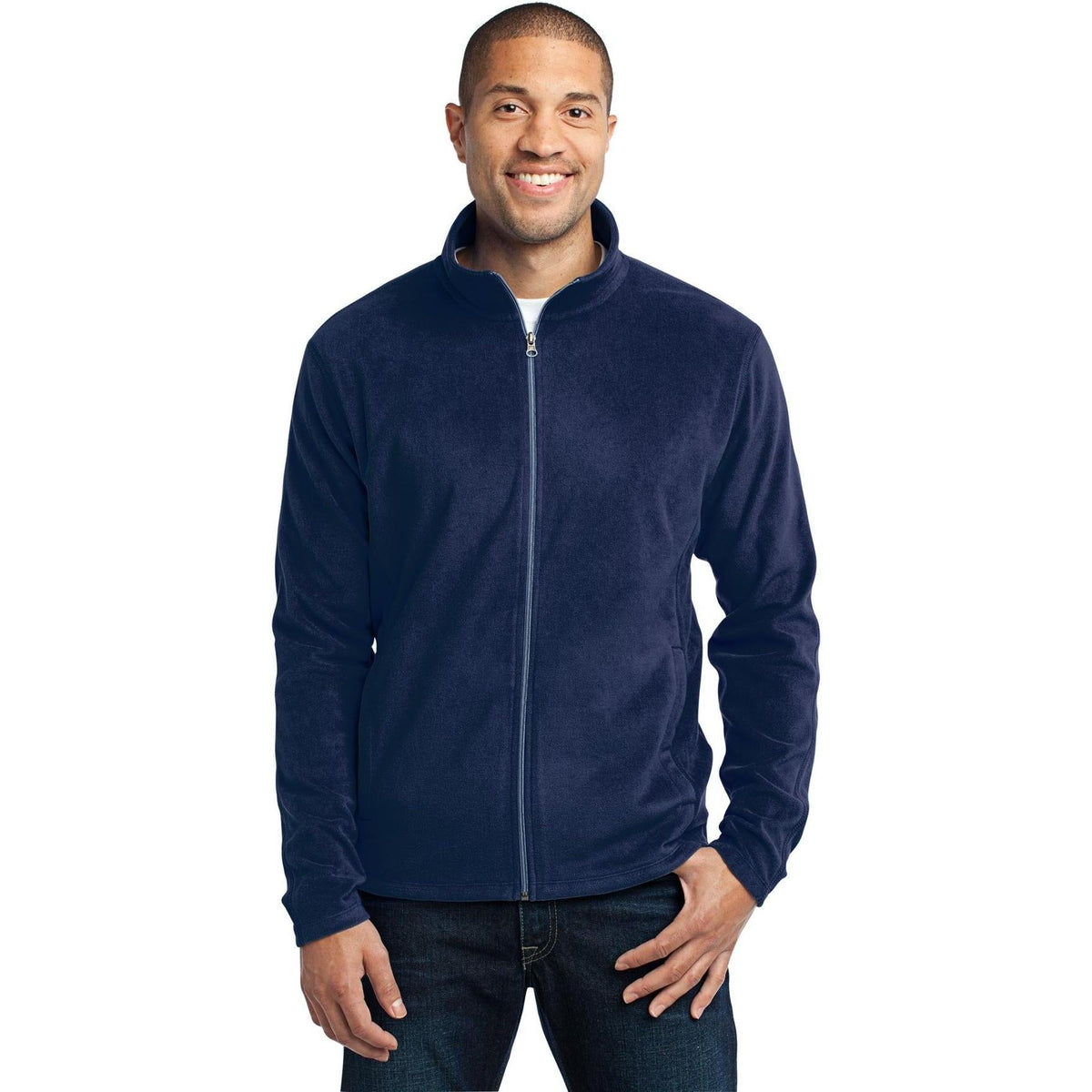 no-logo Port Authority Microfleece Jacket-Regular-Port Authority-Thread Logic