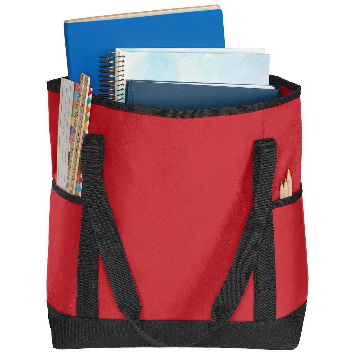 no-logo Port Authority On-The-Go Tote-Regular-Port Authority-Chili Red/Black-Thread Logic