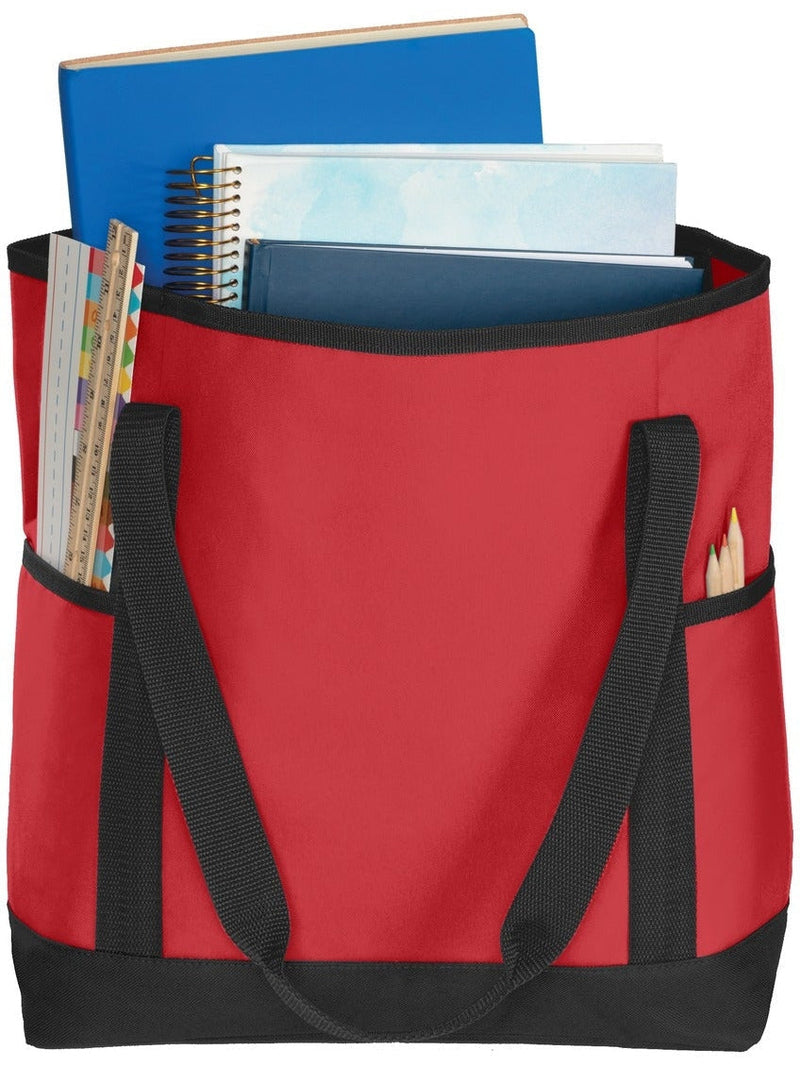 no-logo Port Authority On-The-Go Tote-Regular-Port Authority-Chili Red/Black-Thread Logic