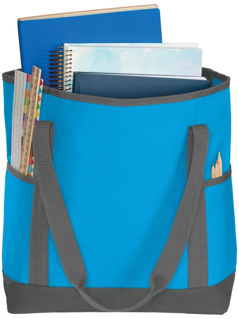 no-logo Port Authority On-The-Go Tote-Regular-Port Authority-Deep Aqua/Dark Charcoal-Thread Logic