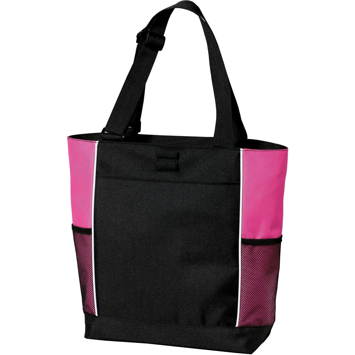 no-logo Port Authority Panel Tote-Regular-Port Authority-Black/Tropical Pink-Thread Logic