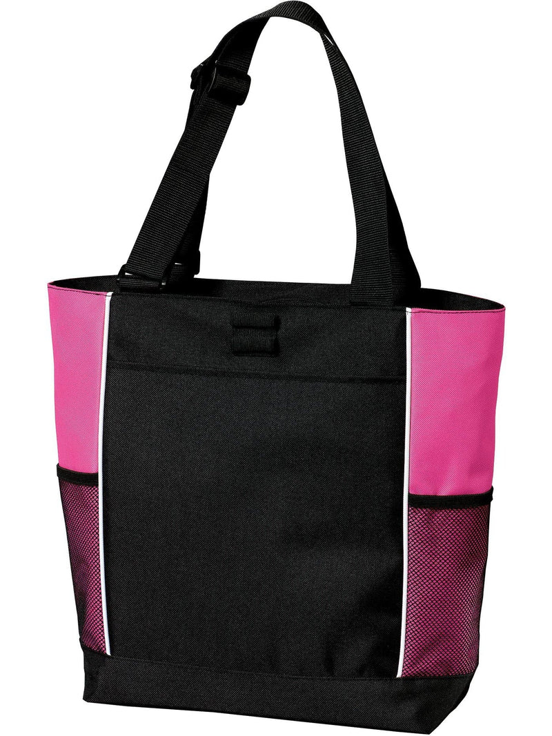 Port Authority Panel Tote-Regular-Port Authority-Black/Tropical Pink-Thread Logic