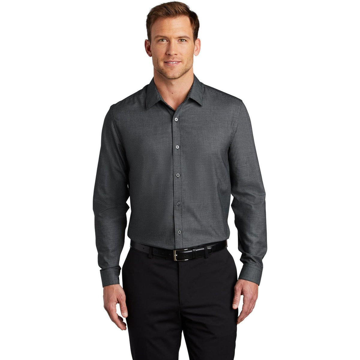 no-logo Port Authority Pincheck Easy Care Shirt-Dress Shirts-Port Authority-Thread Logic