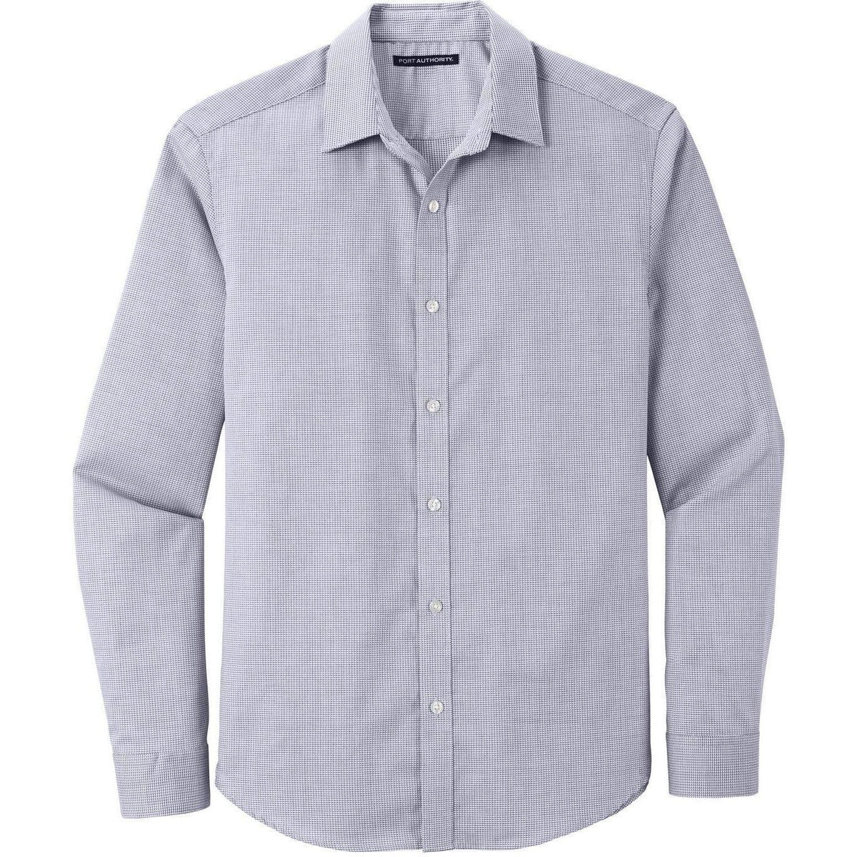 no-logo Port Authority Pincheck Easy Care Shirt-Dress Shirts-Port Authority-Gusty Grey/White-S-Thread Logic