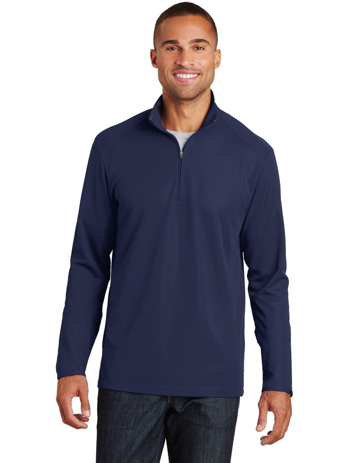 no-logo Port Authority Pinpoint Mesh 1/2-Zip-Regular-Port Authority-Thread Logic